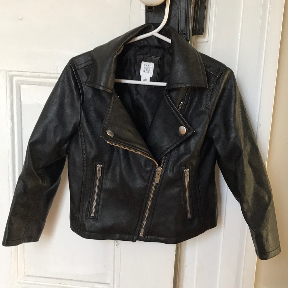 Baby Gap Faux Leather Moto Jacket Size 3T